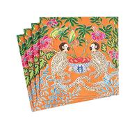 Caspari Monkeys Boxed Paper Cocktail Napkins in Orange - 40 Per Box