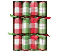 Caspari Plaid Check Celebration Christmas Crackers - 8 Per Box