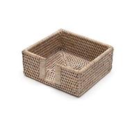 Caspari Rattan Paper Cocktail Napkin Holder, White