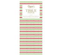 Caspari Rickrack red/green Christmas Tissue Wrap 4 sheets of 70 x 50 cm luxury tissue wrapping paper