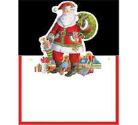 Caspari Santa Claus Lane Die-Cut Place Cards - 8 Per Package