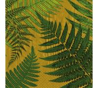 Caspari Set of 2 John Derian Ferns Set of 20 Paper Lunch Napkin, Gold