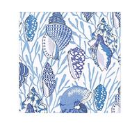 Caspari Shell Toile Luncheon Napkins in Blue - 20 Per Package