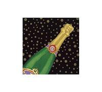 Caspari Sparkling Paper Cocktail Napkins in Black - 20 Per Box