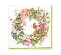 Caspari Spring Wreath Paper Luncheon Napkins, 20 Per Package
