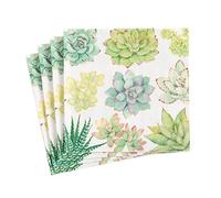 Caspari Succulents Paper Cocktail Napkins - 20 Per Package