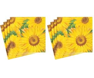 Caspari Sunflowers Paper Cocktail Napkins, 20 Per Package (Pack of 2)