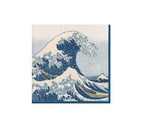Caspari The Great Wave Paper Cocktail Napkins in Blue, 20 Per Package