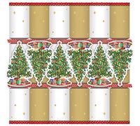 Caspari Trim A Tree Celebration Crackers with Luxury Embellishments, Multi-Colour, 12 1/2-Inch, 6-Piece