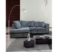 Casper Fabric 4 Seater Left Hand Facing Corner Sofa Furniture 786 Grey One Size