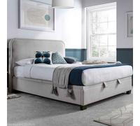 casper fabric ottoman storage super king size bed in maskat clay