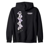 Casper The Friendly Ghost Vertical Logo Purple Tones Zip Hoodie