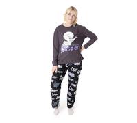 Casper The Friendly Ghost Women's Adult Long Sleeve Long Leg Pyjama Set (Grey) in Grey | Size: Medium Casper The Friendly Ghost Grey M
