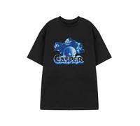 Casper Unisex Black Short Sleeved T-Shirt | Friendly Ghost Graphic Tee | Classic Cartoon Character Top for Men and Women | Retro Casper & Friends Apparel Gift