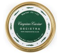 Caspian Caviar Oscietra Caviar 50g | Malossol Golden Brown Pearls | Buttery & Nutty Flavour | Perfect for Food Lovers | Responsibly Farmed in Italy