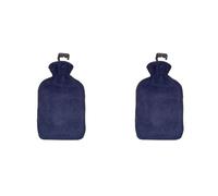Cassandra Hot Water Bottle with Plain Coloured Fleece Cover, 1.8 L (Pack of 2)