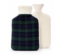 Cassandra Tartan Hot Water Bottle with Cover - Classic Check Design, Natural Rubber Bottle Included, Cosy Winter Warmer (Designs May Vary)