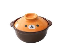 Casserole Cartoon Bear Ceramic Soup Pot Casserole Milk Gas Use Kitchen Stew Cooker Cooking Pots Hot Wok(9in 1.9L)