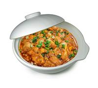 Casserole Clay Pot 50oz Saucepan White Ceramic Dry Bowls Soup Crock 1500ml Heat-resistant Cook (white DR25)