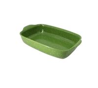 Casserole Dish Rectangular Ceramic Double Handled Heat Baking Dish Kitchen(Green,Medium)