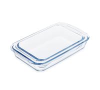 Casserole dish set Glass Oven Dishes Rectangular Bakeware Stackable 2 Pieces