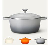 Casserole Dish with Lid Medium 4L, 24cm or 28cm - Lightweight Cast Aluminium Casserole Pan Deep or Shallow Induction Hob & Oven Safe, Durable Non-Stick Cooking Pot Stew, Roast (Grey, 24cm - Deep)