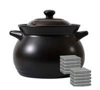 Casserole Gas Stove Ceramic Clay Pot High-Temperature Resistant Soup and Stew Pot for Home Cooking and Simmering,4L