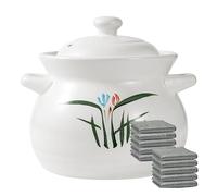 Casserole High-Temperature Resistant Soup Pot Gas Stove Ceramic Clay Pot for Home Cooking and Stews,3.5L