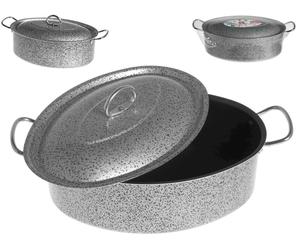 Casserole Home Oval Non-Stick Salt N' Pepper 32 CM with Lid