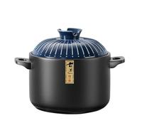 Casserole Japanese-Style Glazed Ceramic Casserole Pot, Heat-Resistant Small Clay Stew Pot High-Temperature Resistant Nonstick Soup Pot for Gas Stoves,4.5L