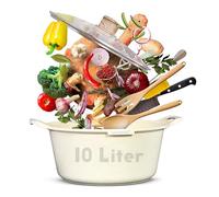 Casserole Pot with lid - Large Stockpot 32cm | 10 Litre | 15 Inches Saucepan- Induction Compatible - GREBLON Ceramic Non Stick Chemical Free Coating