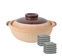 Casserole Traditional Ceramic Clay Pot for Gas Stoves, Durable Sand Claypot for Home Use, Crack-Resistant Casserole for Claypot Rice, Stews, and Soups,2L