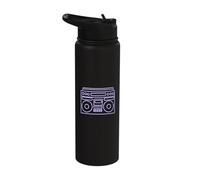 Cassette Audio Tape 80s Retro Music Old Mix Pencil Stainless Steel Insulated Water Bottle