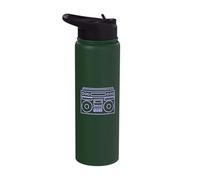 Cassette Audio Tape 80s Retro Music Old Mix Pencil Stainless Steel Insulated Water Bottle