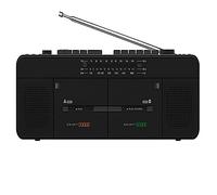 Cassette Boombox Radio Recorder Player, Am/Fm Radio Double Tape Player Home Audio, Card Playback - Classic Style With Modern Technology, 1-Click Recording/Transcription