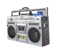 Cassette Boombox with AM/FM Radio, Wireless Streaming, USB/Micro SD Slots, AUX In, Headphone Jack, and Convert Cassettes to USB/SD Functionality