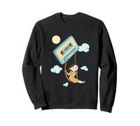 Cassette Daydream - Girl Swinging on a Tape in Clouds Sweatshirt
