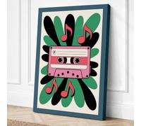 Cassette Dreams Retro Canvas Wall Art Print 18x12 Inch