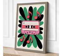 Cassette Dreams Retro Canvas Wall Art Print 18x12 Inch