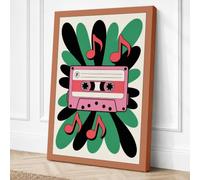 Cassette Dreams Retro Canvas Wall Art Print 18x12 Inch