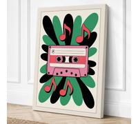 Cassette Dreams Retro Canvas Wall Art Print 18x12 Inch