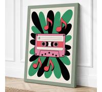 Cassette Dreams Retro Canvas Wall Art Print 24x16 Inch