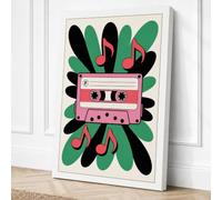 Cassette Dreams Retro Canvas Wall Art Print 36x24 Inch (91 x 61 cm)