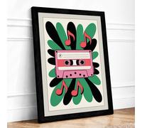 Cassette Dreams Retro Framed Wall Art Print A2 (59.4×42cm) Black, Wall Decor for Living Room, Bedroom, Office & Home, Ready to Hang, Art Gift