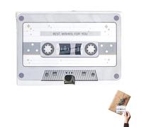 Cassette Greeting Card - Retro Shape Blessing Card Portable Design | Thanksgiving Appreciation Note, Classic Audio Recorder Style, Unique Vintage Stationery, Letter Cardboard D