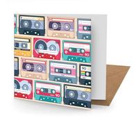 Cassette Greetings Card Suitable for Birthdays, Thank You, Any Occasion, 15 x 15 cms, Multi-Coloured