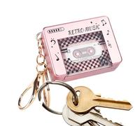 Cassette Musical Keychain - Retro Sound Keyring with 10 Songs, Mini Music Player for Backpack, Handbag, Purse, Travel, Home, Office, Classroom, Party, and Everyday Commuting Fun
