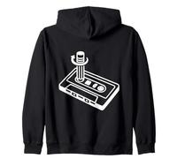 Cassette Pencil Rewind 80s 90s Retro Mixtape Art Zip Hoodie