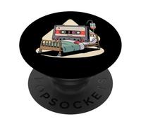 Cassette Tap Player Retro Music Vintage Musician Old Mixtape PopSockets Adhesive PopGrip