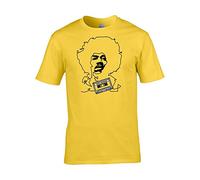 Cassette Tape Collection, Iconic Legend No.1- Jimi Hendrix Mens t-Shirt Yellow